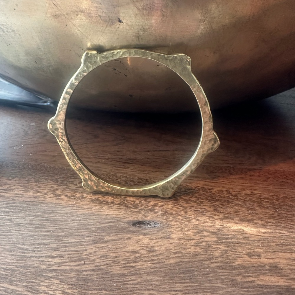 Fabulous Unique Statement Hammered Possibly Brass… - image 1